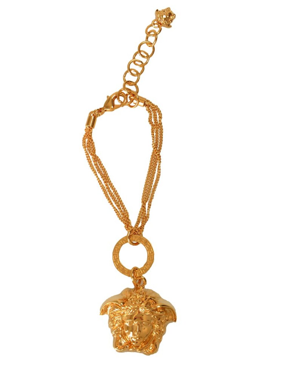 Versace Gold Color Metal Large Medusa Head Bracelet